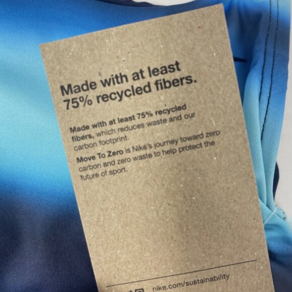 Brand New Women's Nike Blue Blur V-Back Move To Zero Tankini Swimsuit Top - Picture 5 of 9